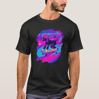 Poodle Skateboarding in Outer Space Retro Vintage  T-Shirt