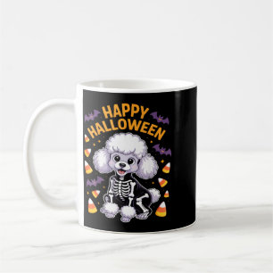 Poodle Skeleton Happy Halloween Coffee Mug