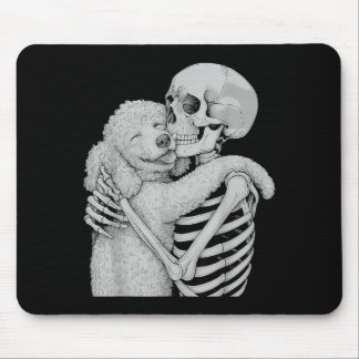 Poodle Skeleton Hug Halloween Dog Lover Mouse Mat