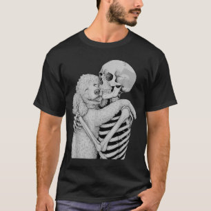 Poodle Skeleton Hug Halloween Dog Lover T-Shirt