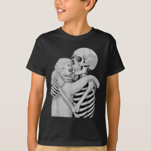 Poodle Skeleton Hug Halloween Dog Lover T-Shirt