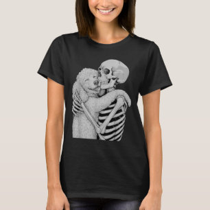 Poodle Skeleton Hug Halloween Dog Lover T-Shirt