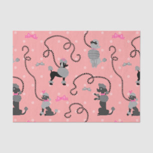 Poodle Skirt Retro Pink and Black 50s Pattern Tissue Paper