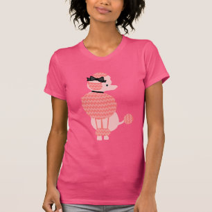 Poodle Skirt Retro Pink Sitting 50s Dog T-Shirt