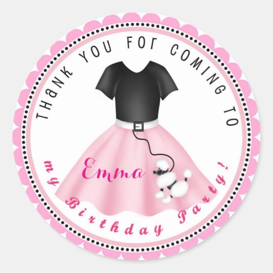 Poodle Skirt Sock Hop Stickers