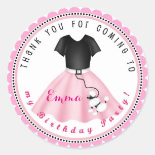Poodle Skirt Sock Hop Stickers