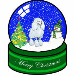 poodle snow globe photo sculpture decoration<br><div class="desc">cute holiday ornament</div>