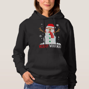 Poodle Snowman Funny Cute Dog Mum Dad Christmas Hoodie