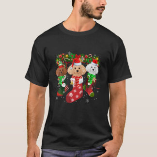Poodle Socks Christmas Funny Family Pyjamas Christ T-Shirt