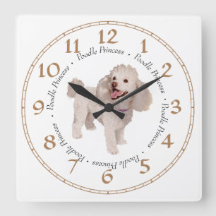 Poodle Square Wall Clock