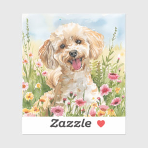 Poodle Sticker – Watercolor Design