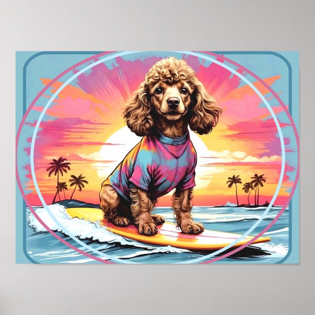 Poodle Surfing Poster (Front)