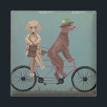 Poodle Tandem Magnet<br><div class="desc">Poodle Tandem by Fabfunky. Features poodles riding a bicycle in a whimsical,  steampunk style. | 192042D</div>