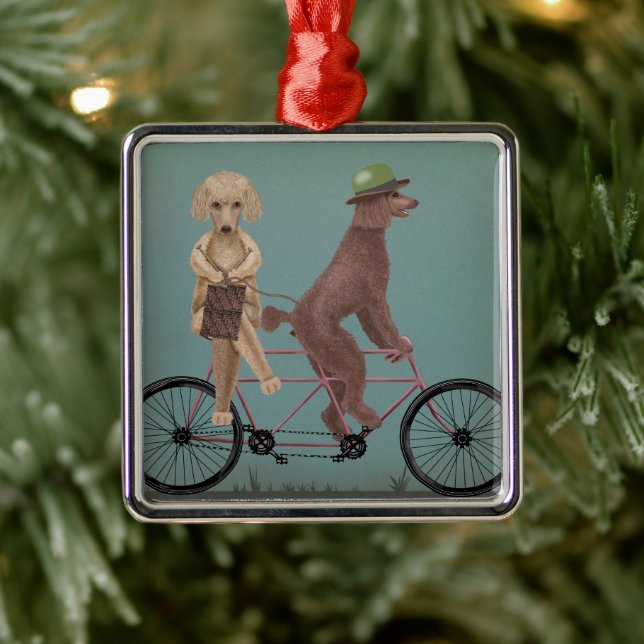 Poodle Tandem Metal Tree Decoration (Tree)