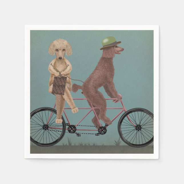 Poodle Tandem Napkin (Front)