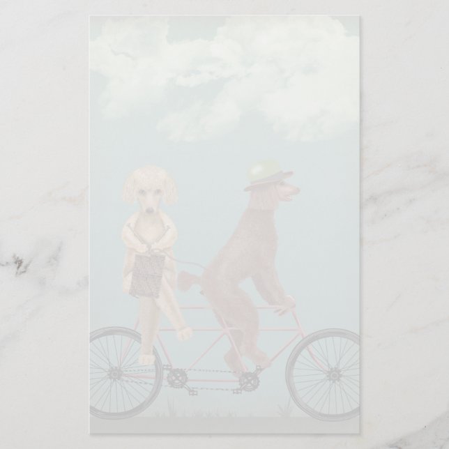 Poodle Tandem Stationery (Front)