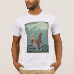 Poodle Tandem T-Shirt<br><div class="desc">Poodle Tandem by Fabfunky. Features poodles riding a bicycle in a whimsical, steampunk style. | 192042D</div>