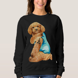 Poodle Tattoos I Love Mum Sitting Funny Gift Mothe Sweatshirt