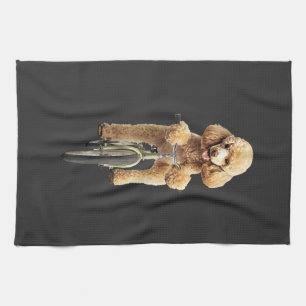 Poodle tea towel