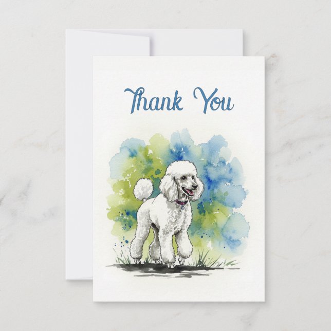 Poodle Thank You Note Card (Front)