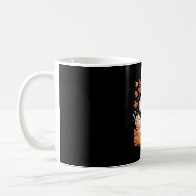 Poodle Thanksgiving Drinks Coffee Fall Leaves Pump Coffee Mug (Left)