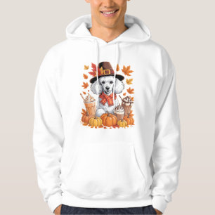 Poodle Thanksgiving Drinks Coffee Fall Leaves Pump Hoodie
