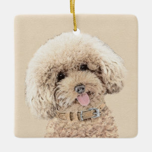 Poodle (Toy, Miniature) Painting Original Dog Art Ceramic Ornament