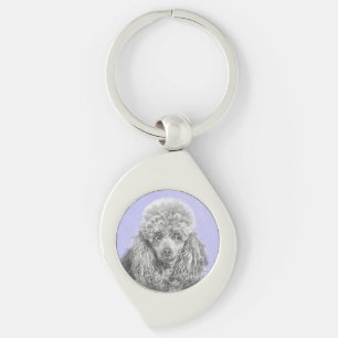 Poodle (Toy, Miniature) Painting Original Dog Art Key Ring