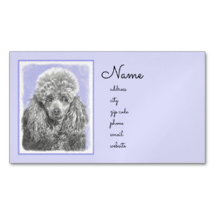 Poodle (Toy, Miniature) Painting Original Dog Art Magnetic Business Card