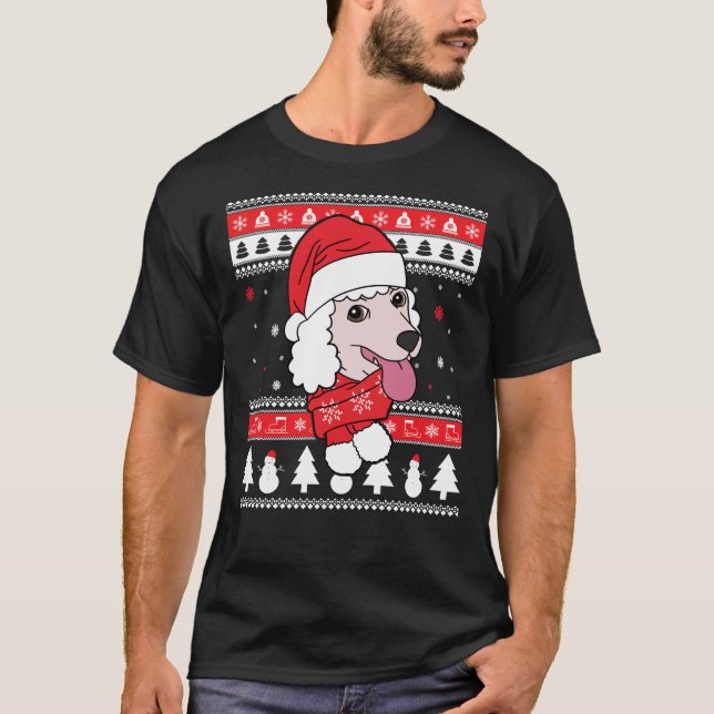 Poodle Ugly Christmas  T- T-Shirt (Front)