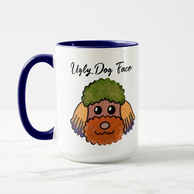 Poodle ugly dog face mug (Left)