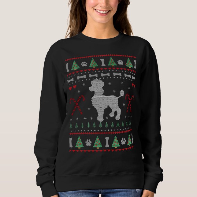 Poodle Ugly Sweater Funny Dog Lover Xmas Gift (Front)