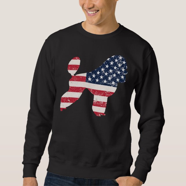 poodle usa flag      sweatshirt (Front)
