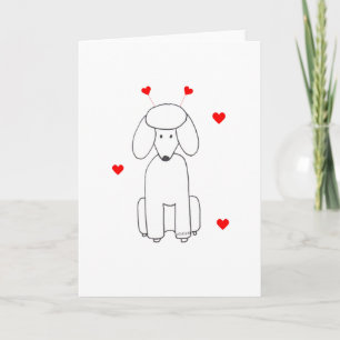 Poodle Valentine Ears Holiday Card