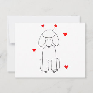Poodle Valentine Ears Holiday Card