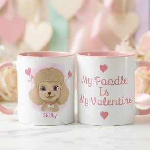 Poodle Valentine Mug Personalised Pet Lover Gift