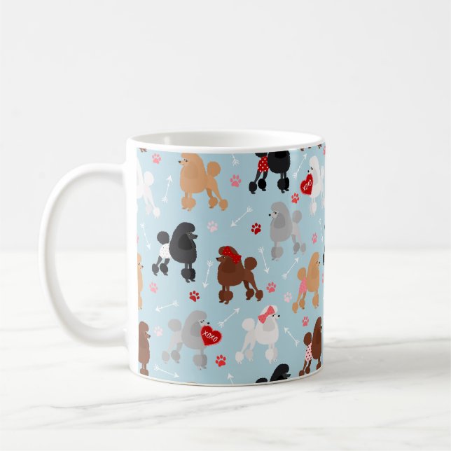 Poodle Valentine Pattern Coffee Mug (Left)