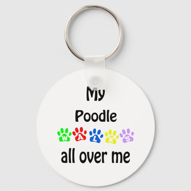 Poodle Walks Design Key Ring (Front)