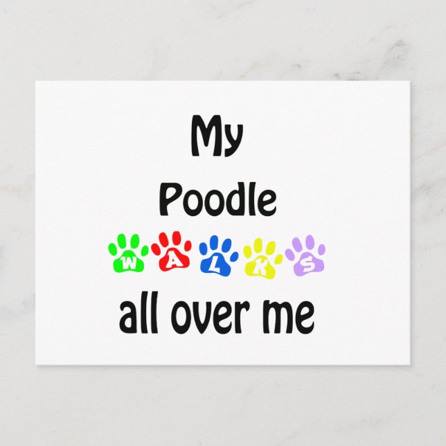 Poodle Walks Design Postcard (Front)
