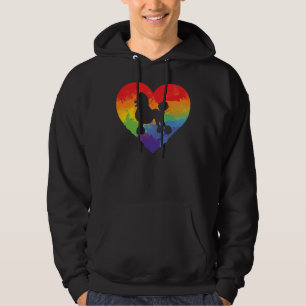 Poodle Watercolor Art Rainbow Heart For Poodle Lov Hoodie