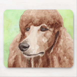 Poodle Watercolor Portrait Mouse Mat