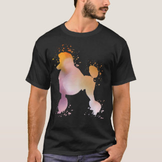 Poodle Watercolor Silhouette Dark T-Shirt