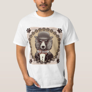 Poodle wearing glasses t-shirt