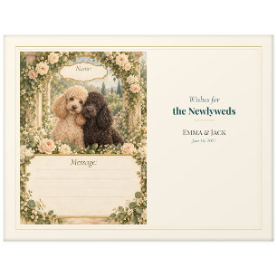 Poodle Wedding Guest Book Wishes Postcard