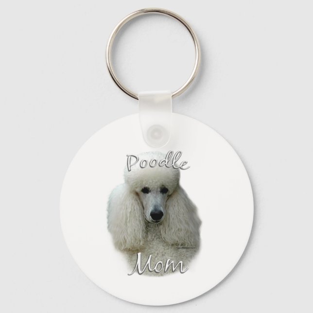Poodle (white) Mum 2 Key Ring (Front)