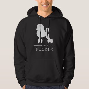 Poodle White Silhouette Hoodie