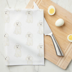 Poodle (White) Tea Towel