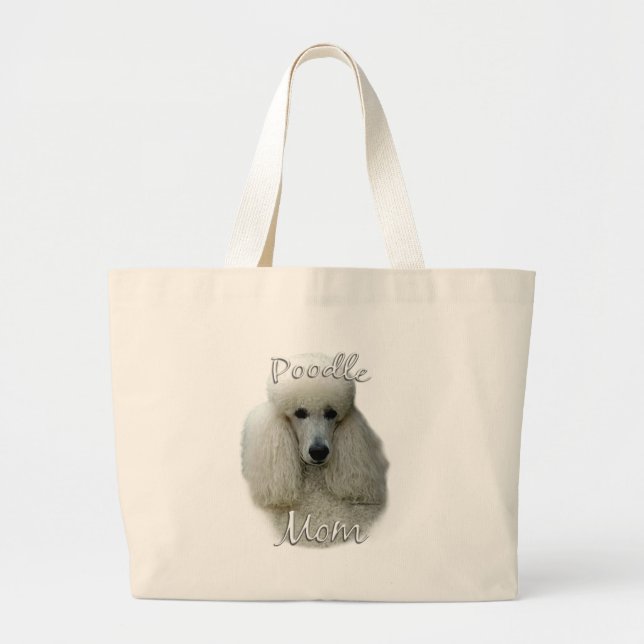 Poodle (wht) Mum 2 Large Tote Bag (Front)