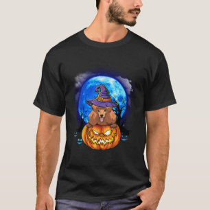 Poodle Witch Moon Pumpkin Scary Halloween Dog Love T-Shirt
