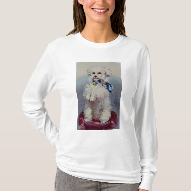 Poodle with blue ribbon T-Shirt (Front)
